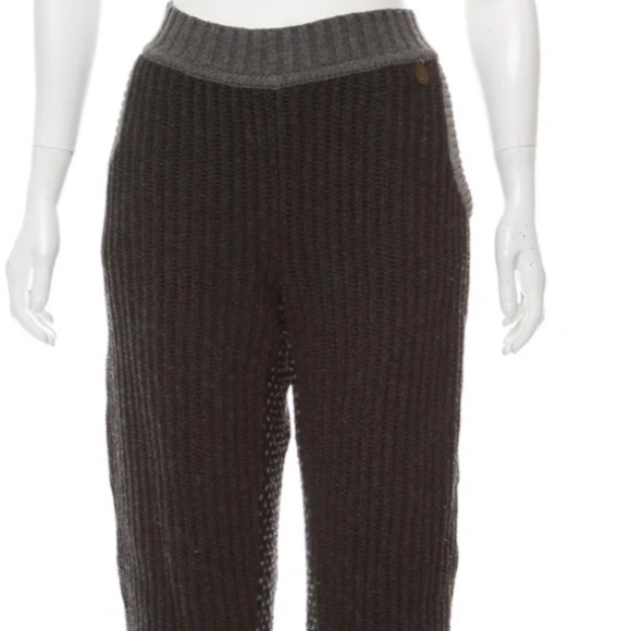 SEE by CHLOÉ RIB-KNIT WOOL PANTS in Charcoal-Grey🐺Pre-Loved❤️ SM | US4 | FR36 - Picture 5 of 11